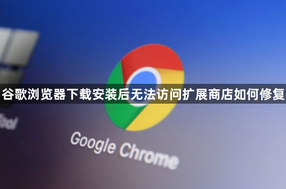 谷歌浏览器下载安装后无法访问扩展商店如何修复1