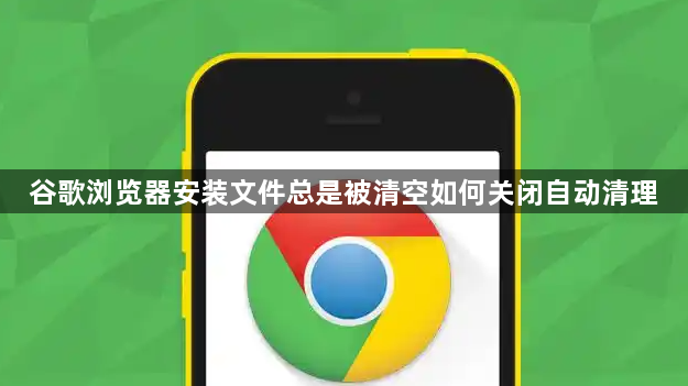 谷歌浏览器安装文件总是被清空如何关闭自动清理1