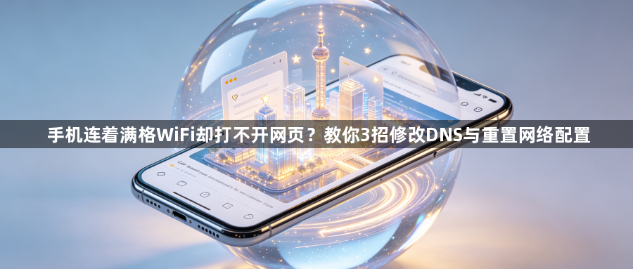 手机连着满格WiFi却打不开网页?教你3招修改DNS与重置网络配置1