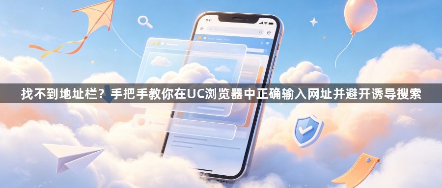 找不到地址栏？手把手教你在UC浏览器中正确输入网址并避开诱导搜索1