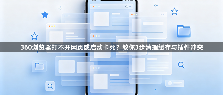 360浏览器打不开网页或启动卡死？教你3步清理缓存与插件冲突1
